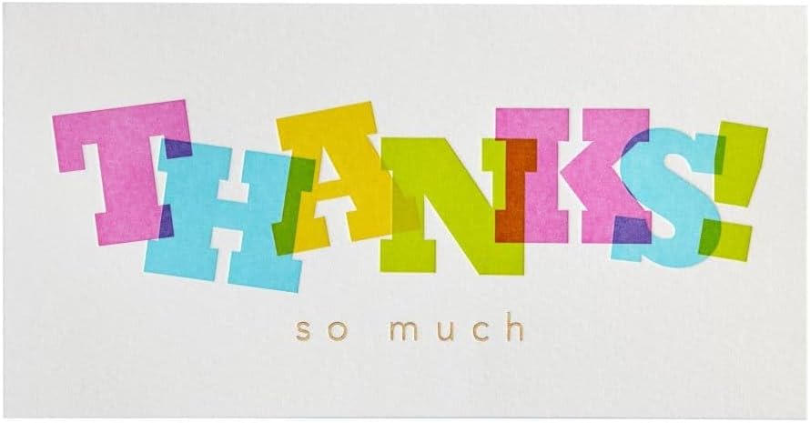 Monarch Layered Letters Thank You Card, NIQUEA.D