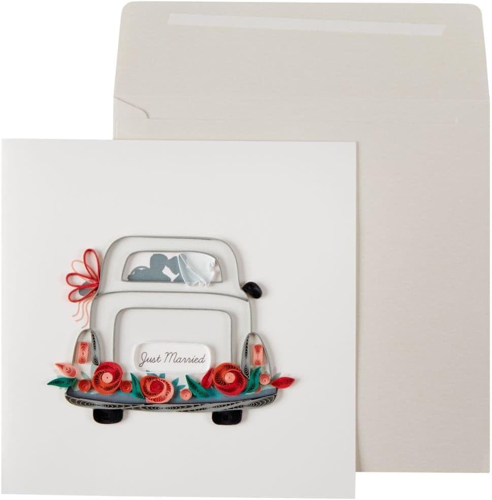 Just Married Quilling Wedding Card, NIQUEA.D