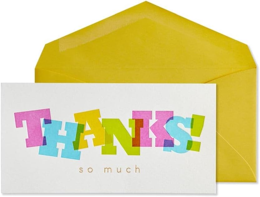 Monarch Layered Letters Thank You Card, NIQUEA.D