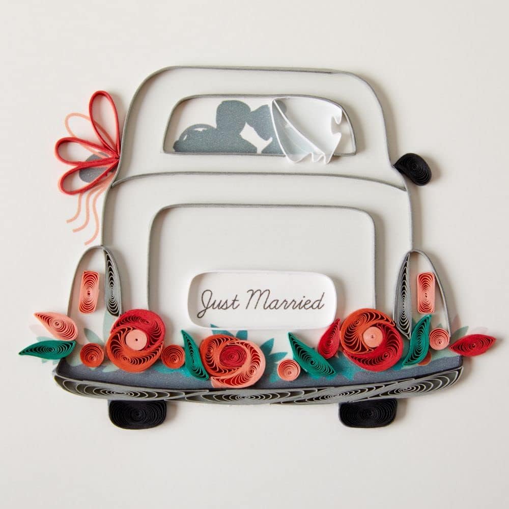Just Married Quilling Wedding Card, NIQUEA.D