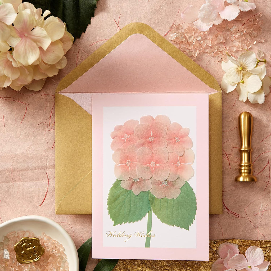 Vellum Hydrangea Wedding Card, NIQUEA.D